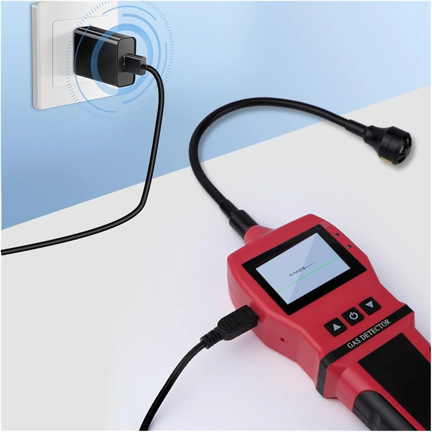 دستگاه تشخیص نشت گاز قابل حمل SJHDKLW، مناسب برای مصارف صنعتی، تشخیص گازهای قابل اشتعال LPG/CH4/طبیعی/زغال سنگ، دستگاه تشخیص نشت مبرد 2 در 1، دستگاه تشخیص نشت گاز فریون (نمایشگر معمولی)