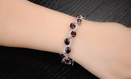 دستبند زنانه و دخترانه شیک و جدید نگین دار Shining Diva، روکش پلاتین، کریستال اتریشی (11954b)، قرمز، فری سایز دستبند زنانه و دخترانه شیک و جدید نگین دار Shining Diva، روکش پلاتین، کریستال اتریشی (11954b)، قرمز، فری سایز