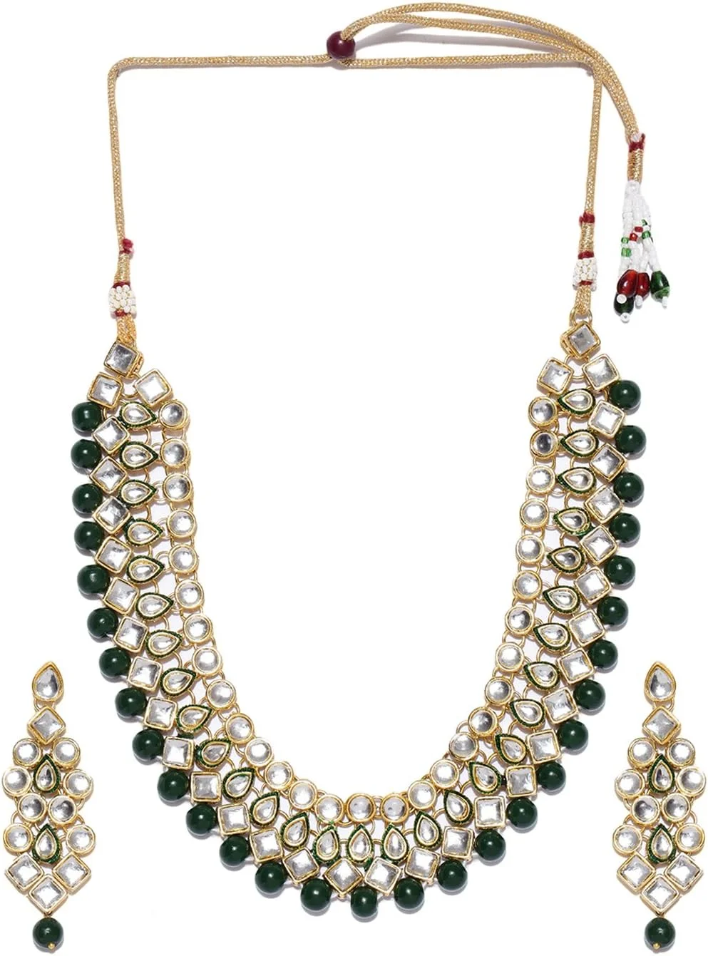 ست جواهرات زنانه با روکش طلای نگین دار شاینینگ دیوا (سبز) (rrsd7818s) ست جواهرات زنانه با روکش طلای نگین دار شاینینگ دیوا (سبز) (rrsd7818s)