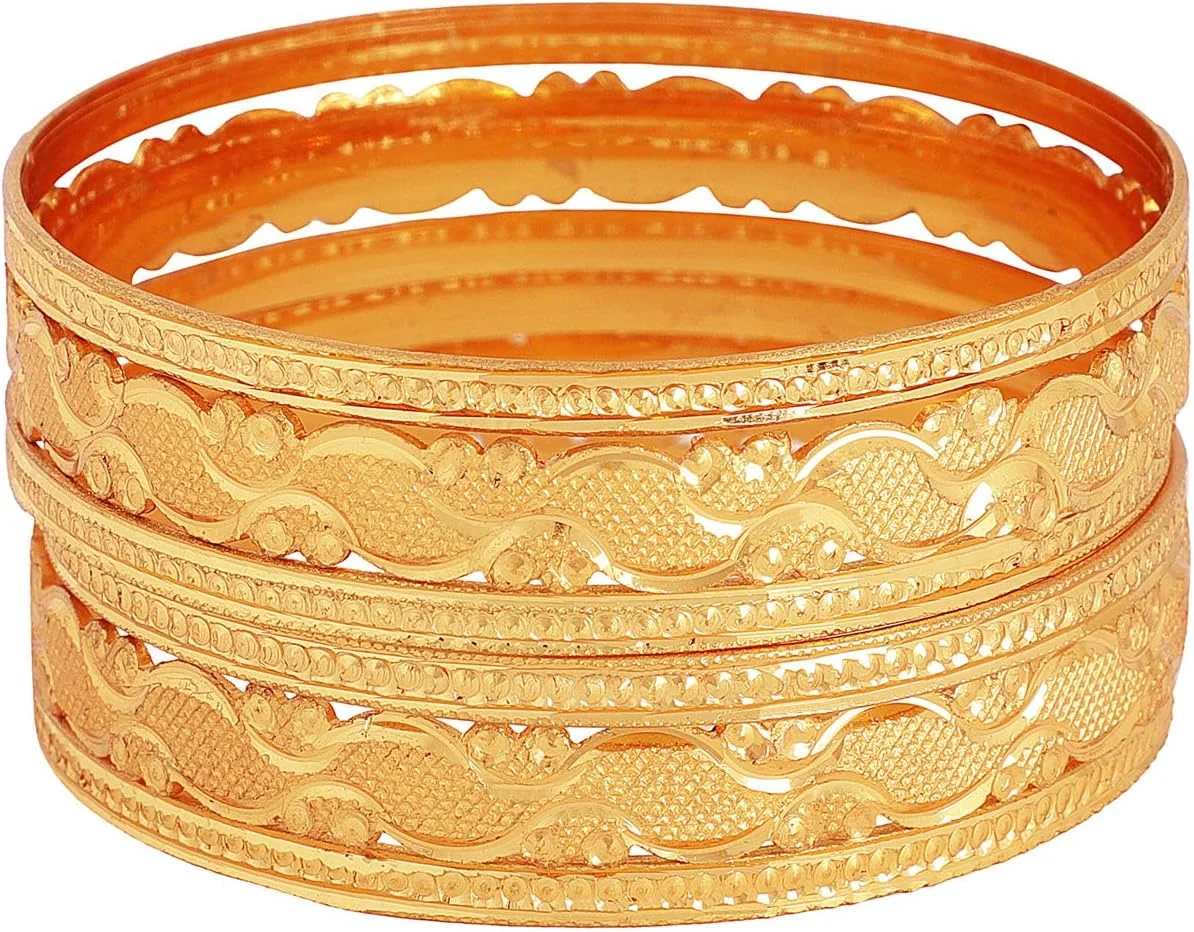 ست 6 عددی النگو زنانه با طرح سنتی و روکش طلای یک گرمی شاینینگ دیوا (طلایی) (11714b_2.6) ست 6 عددی النگو زنانه با طرح سنتی و روکش طلای یک گرمی شاینینگ دیوا (طلایی) (11714b_2.6)