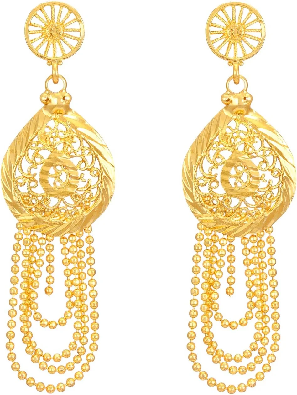 ست جواهرات گردنبند زنجیره ای بلند طلایی یک گرمی مد روز Shining Diva برای زنان ست جواهرات گردنبند زنجیره ای بلند طلایی یک گرمی مد روز Shining Diva برای زنان