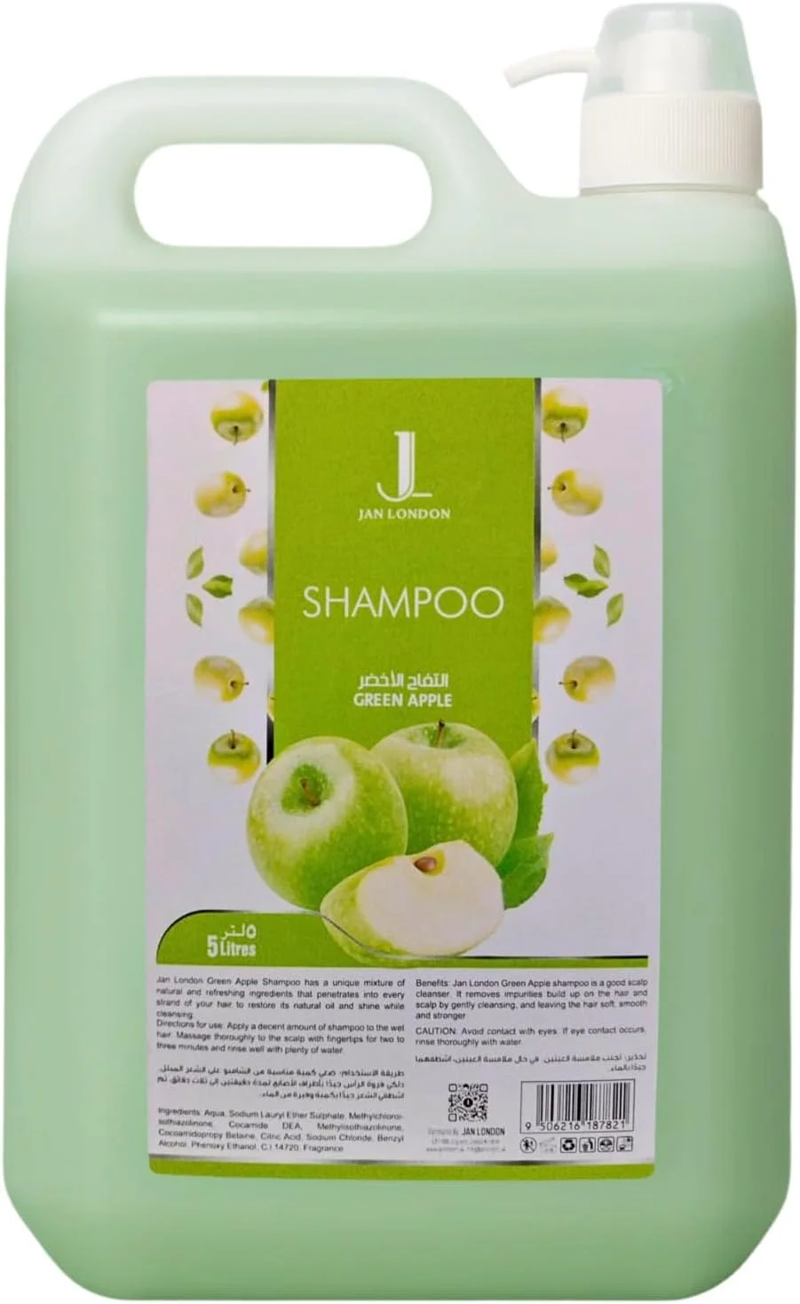 شامپو سیب سبز 5 لیتری Jan London - شستشوی موی طراوت بخش و پاک کننده - رایحه نشاط آور سیب - موها را با احساس تازگی، تمیزی و حجیم می کند شامپو سیب سبز 5 لیتری Jan London - شستشوی موی طراوت بخش و پاک کننده - رایحه نشاط آور سیب - موها را با احساس تازگی، تمیزی و حجیم می کند