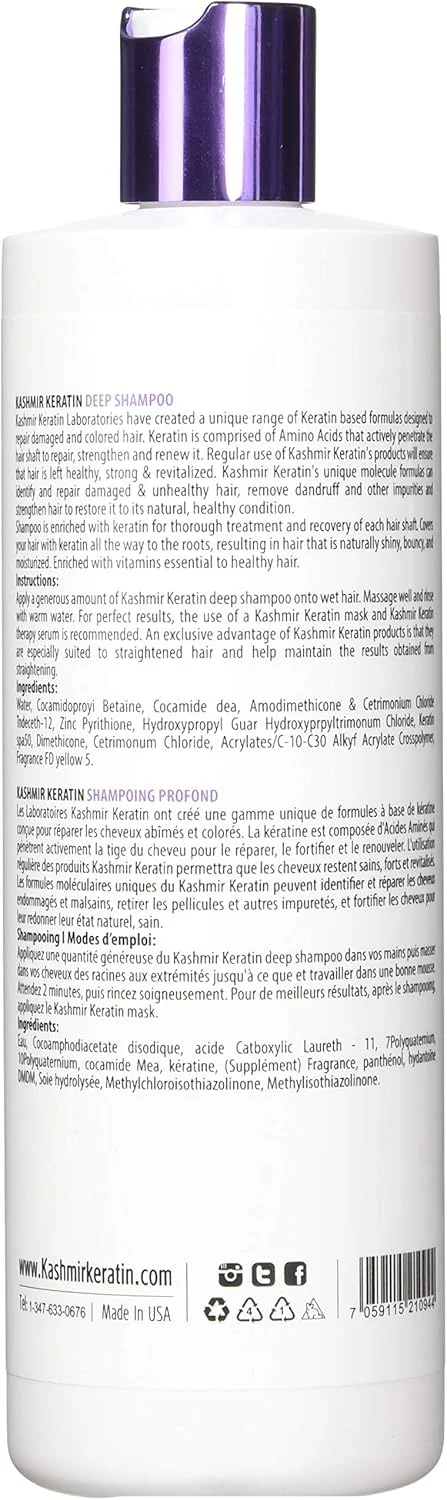 شامپو کراتین کشمیر - مناسب برای موهای چرب - ترمیم کننده و صاف کننده مو برای داشتن موهایی سالم تر و شاداب تر - بدون سولفات و پارابن (473 میلی لیتر) شامپو کراتین کشمیر - مناسب برای موهای چرب - ترمیم کننده و صاف کننده مو برای داشتن موهایی سالم تر و شاداب تر - بدون سولفات و پارابن (473 میلی لیتر)