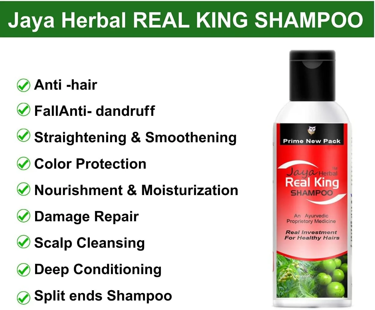 شامپو گیاهی رویال کینگ جایا هربال بدون مواد شیمیایی مناسب برای انواع مو (500 میلی لیتر) شامپو گیاهی رویال کینگ جایا هربال بدون مواد شیمیایی مناسب برای انواع مو (500 میلی لیتر)