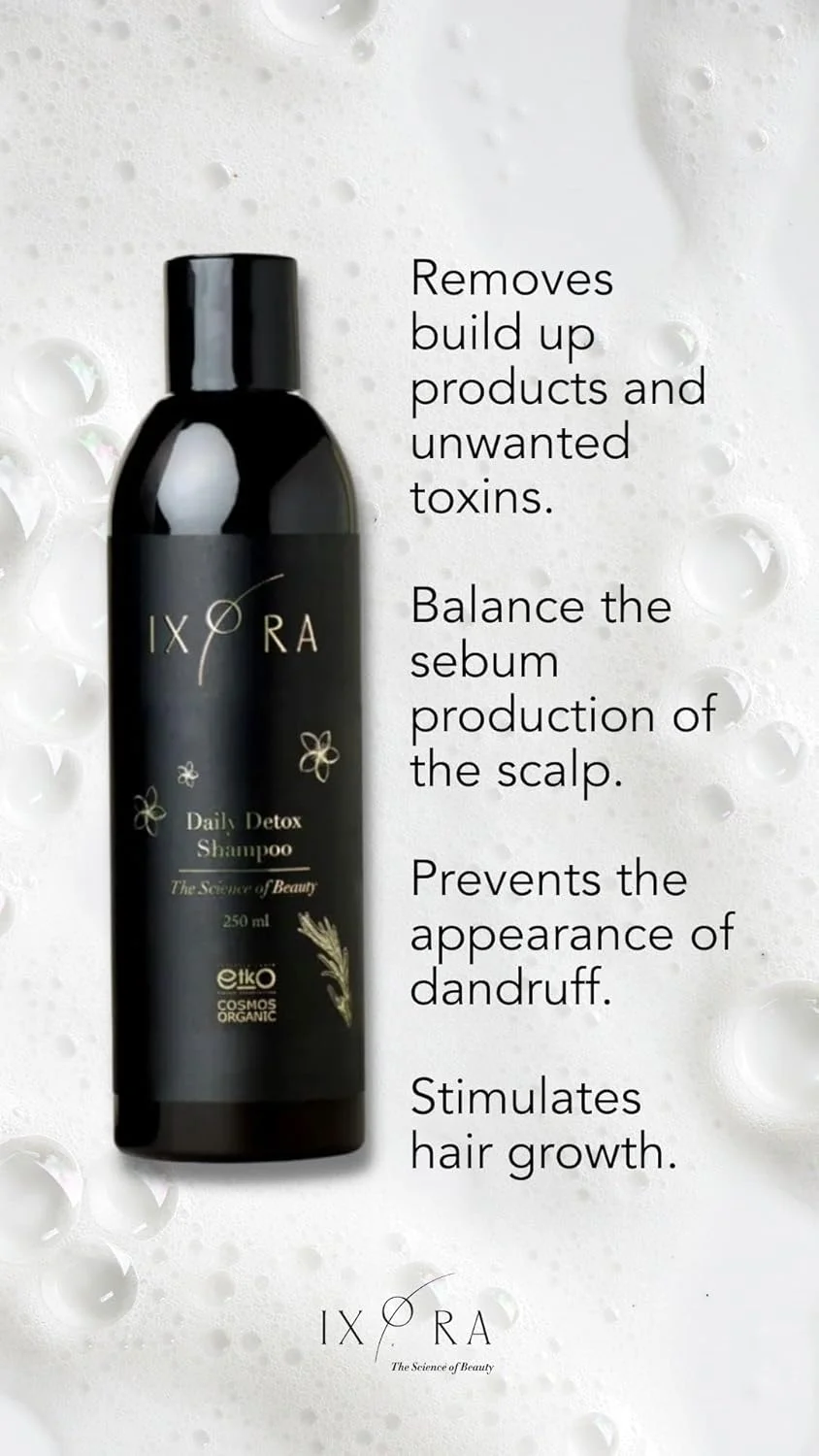 شامپو سم زدای روزانه ایکسورا، شامپو شفاف کننده و ضد ریزش مو برای رشد مو، بدون سولفات و GMO - 250 میلی لیتر ارگانیک تایید شده شامپو سم زدای روزانه ایکسورا، شامپو شفاف کننده و ضد ریزش مو برای رشد مو، بدون سولفات و GMO - 250 میلی لیتر ارگانیک تایید شده