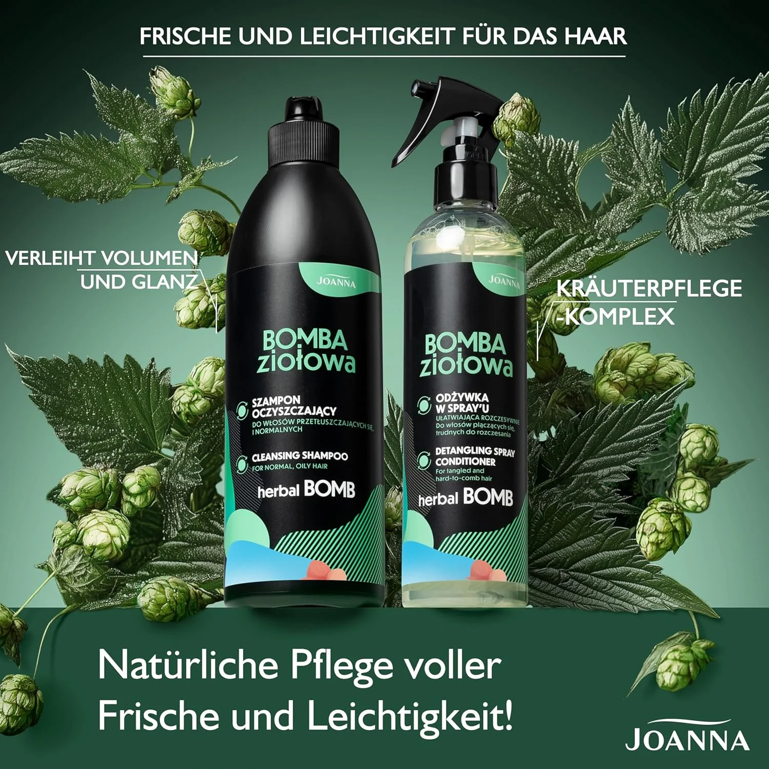 شامپو پاک کننده گیاهی جوانا هربال بمب 500 میلی لیتر - مرطوب کننده و مغذی قوی - مراقبت از موهای ضعیف و شکننده و ایجاد درخشش طبیعی شامپو پاک کننده گیاهی جوانا هربال بمب 500 میلی لیتر - مرطوب کننده و مغذی قوی - مراقبت از موهای ضعیف و شکننده و ایجاد درخشش طبیعی