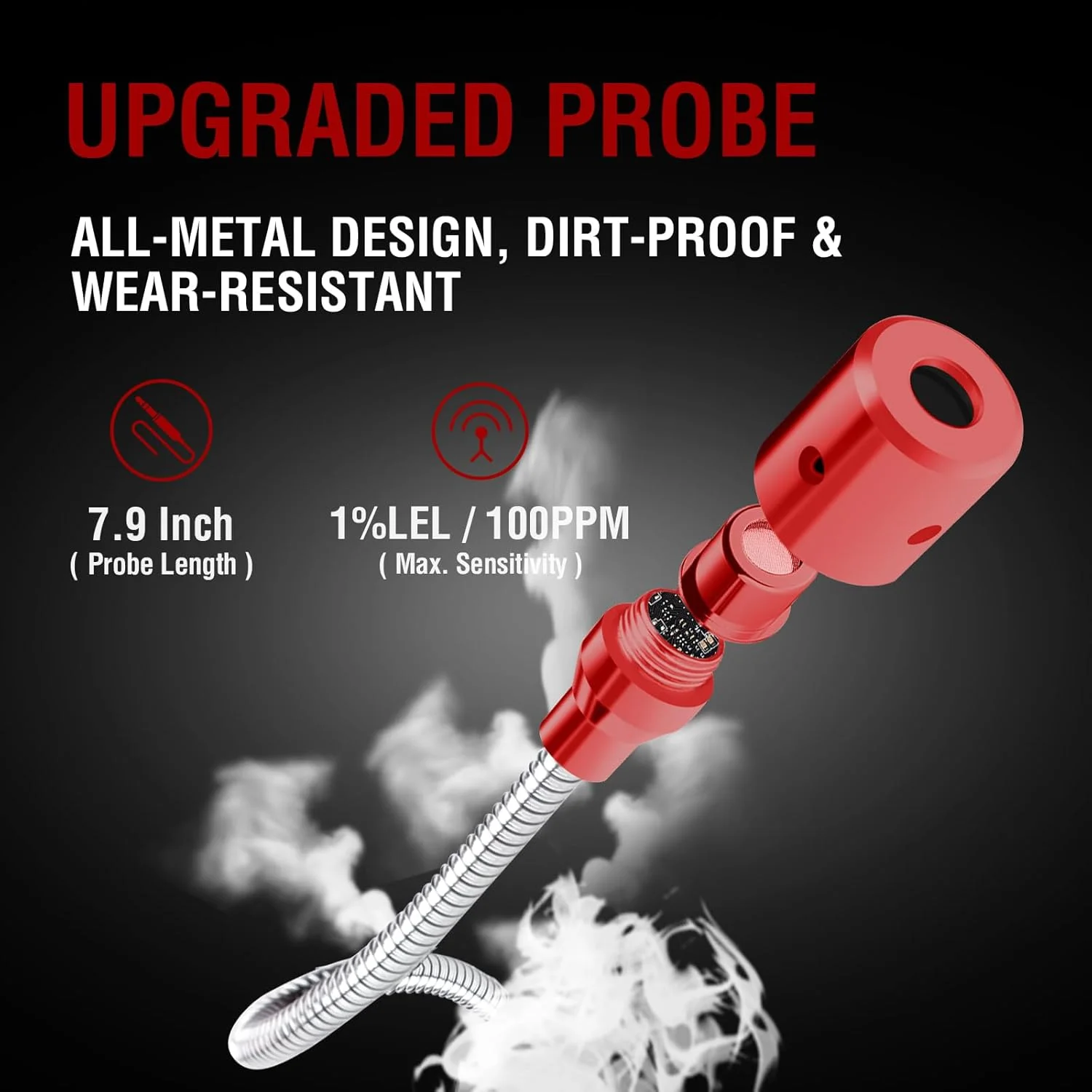 دستگاه نشت یاب مبرد ترکیبی WJL-6000PRO، دستگاه نشت یاب گازهای قابل احتراق و فریون با آلارم بلند، باتری قابل شارژ 1800 میلی آمپر ساعتی، نمایش PPM LEL% برای R134A R410A پروپان متان