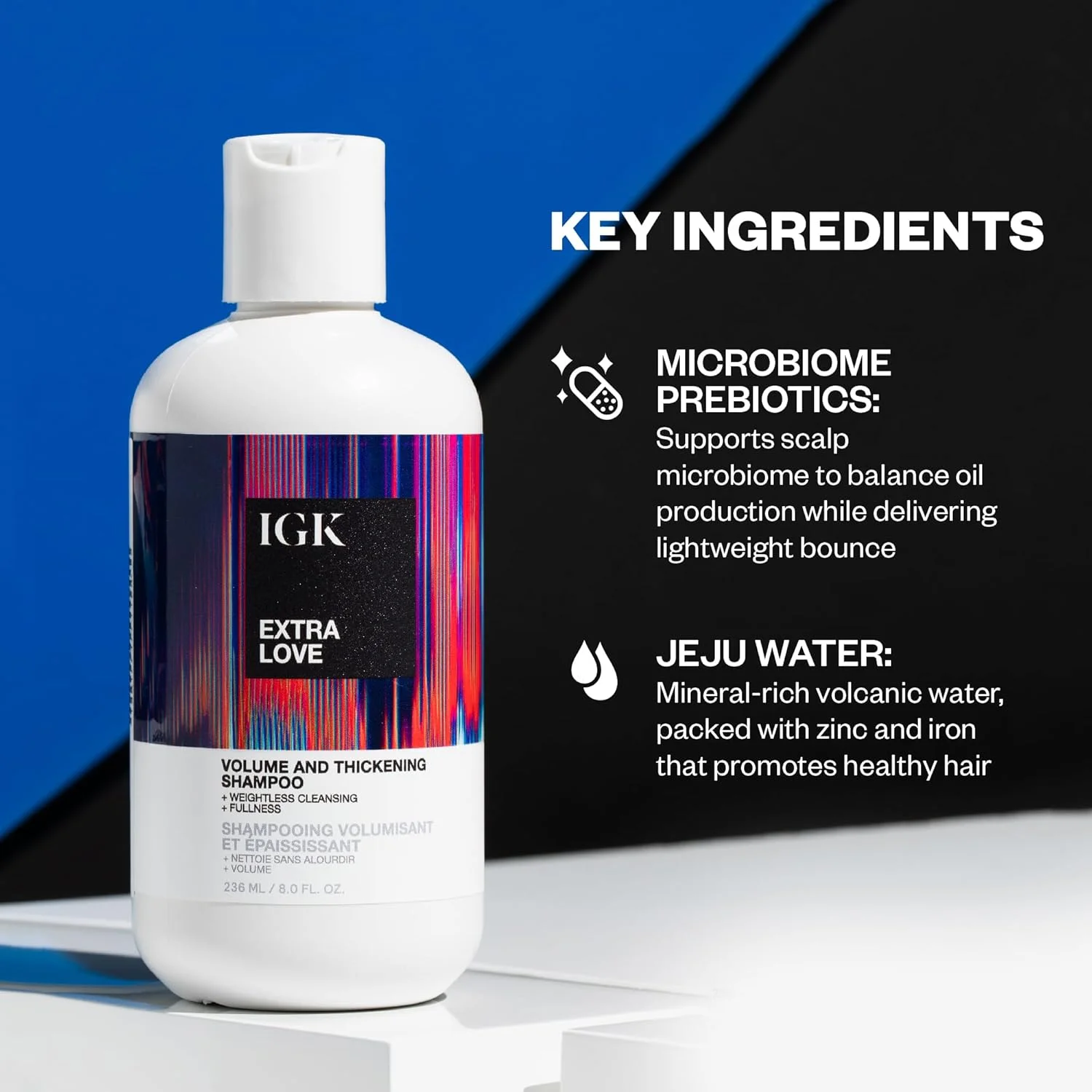 شامپو حجم دهنده و ضخیم کننده مو آی جی کی مدل Extra Love، حجم 236 میلی لیتر شامپو حجم دهنده و ضخیم کننده مو آی جی کی مدل Extra Love، حجم 236 میلی لیتر