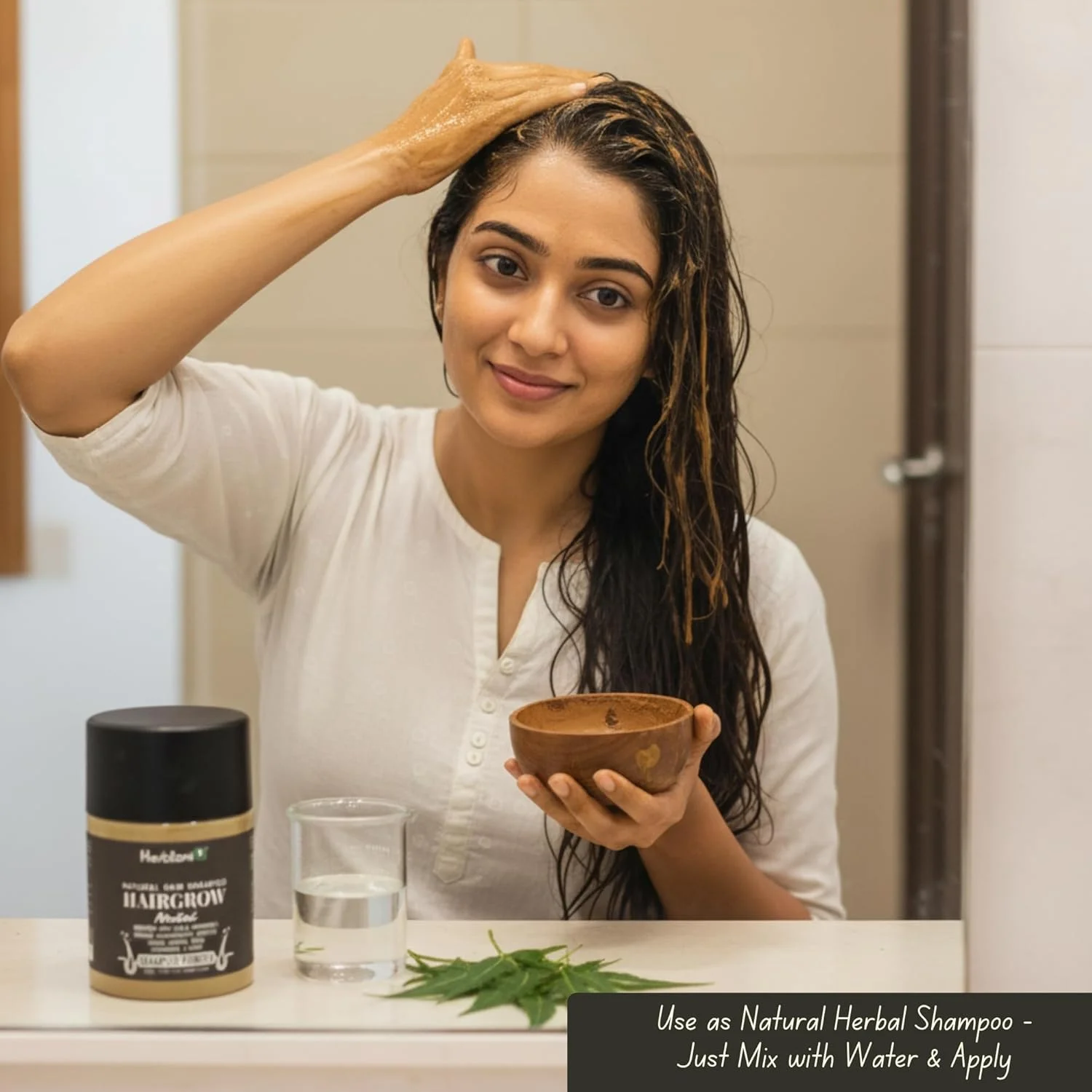 شامپو تقویت کننده مو هربتونیک Hairgrow Nutri غنی شده با آمله، برینگراج، برهمی، ناگارموتا، هیبیسکوس و سایر گیاهان دارویی برای آقایان و بانوان - کاملا ارگانیک برای رشد مو، کاهش ریزش مو و شوره سر - پودری شامپو تقویت کننده مو هربتونیک Hairgrow Nutri غنی شده با آمله، برینگراج، برهمی، ناگارموتا، هیبیسکوس و سایر گیاهان دارویی برای آقایان و بانوان - کاملا ارگانیک برای رشد مو، کاهش ریزش مو و شوره سر - پودری