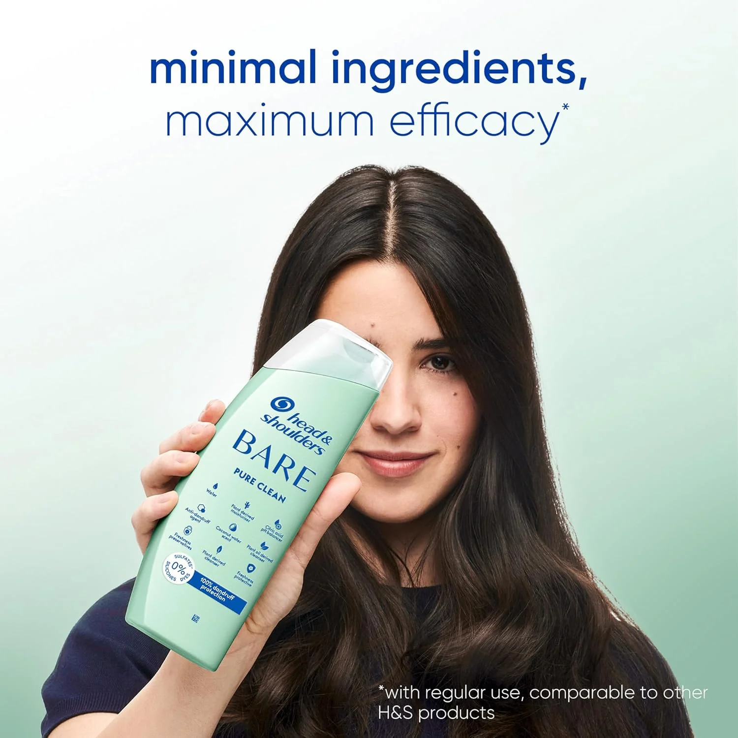 شامپو هد اند شولدرز BARE Pure Clean، حداقل مواد تشکیل دهنده، حداکثر محافظت در برابر شوره سر، بدون سولفات، طراحی شده برای پوست سر چرب 400 میلی لیتر شامپو هد اند شولدرز BARE Pure Clean، حداقل مواد تشکیل دهنده، حداکثر محافظت در برابر شوره سر، بدون سولفات، طراحی شده برای پوست سر چرب 400 میلی لیتر