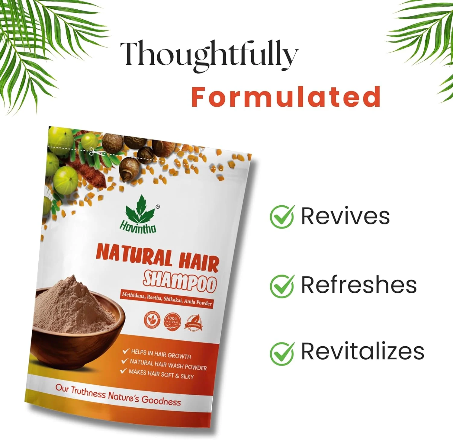 شامپو موی طبیعی هاوینتا با آمله، ریتا، شیکاکای و پودر دانه شنبلیله برای شستشوی مو - 227 گرمی شامپو موی طبیعی هاوینتا با آمله، ریتا، شیکاکای و پودر دانه شنبلیله برای شستشوی مو - 227 گرمی