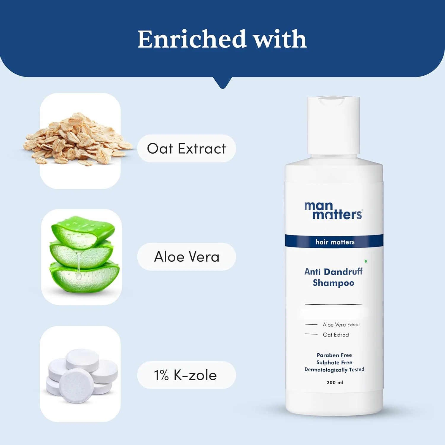 شامپو ضد شوره پیشرفته آقایان من ماتررز | آلوئه ورا و ویتامین B5 | 1% کتوکونازول | بدون پوسته ریزی، خارش و خشکی پوست | با همکاری متخصصان پوست | بدون سولفات | 200 میلی لیتر شامپو ضد شوره پیشرفته آقایان من ماتررز | آلوئه ورا و ویتامین B5 | 1% کتوکونازول | بدون پوسته ریزی، خارش و خشکی پوست | با همکاری متخصصان پوست | بدون سولفات | 200 میلی لیتر