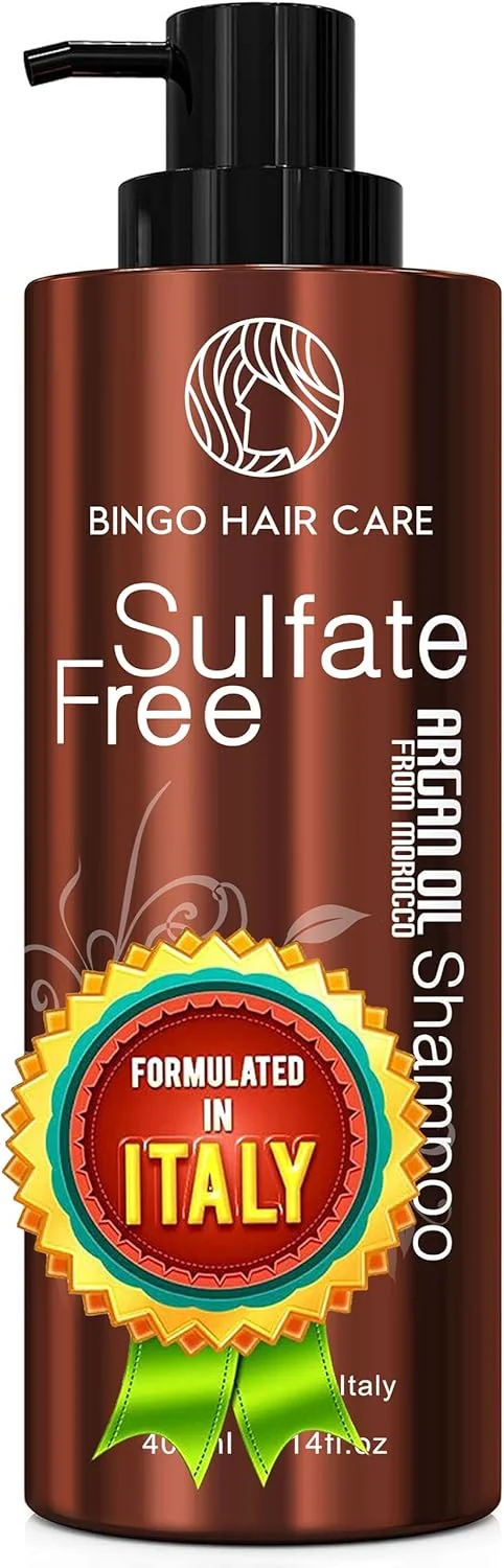 شامپو روغن آرگان مراکشی - بدون سولفات، بدون پارابن، ضد وز، آبرسان و ضخیم کننده مو برای زنان و مردان - درمان عمیقاً مرطوب کننده برای موهای رنگ شده، فر، وز، آسیب دیده و خشک