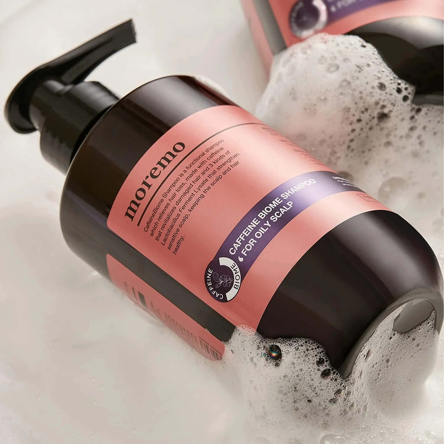 شامپو بایوم کافئین مورمو برای پوست سر چرب، صورتی