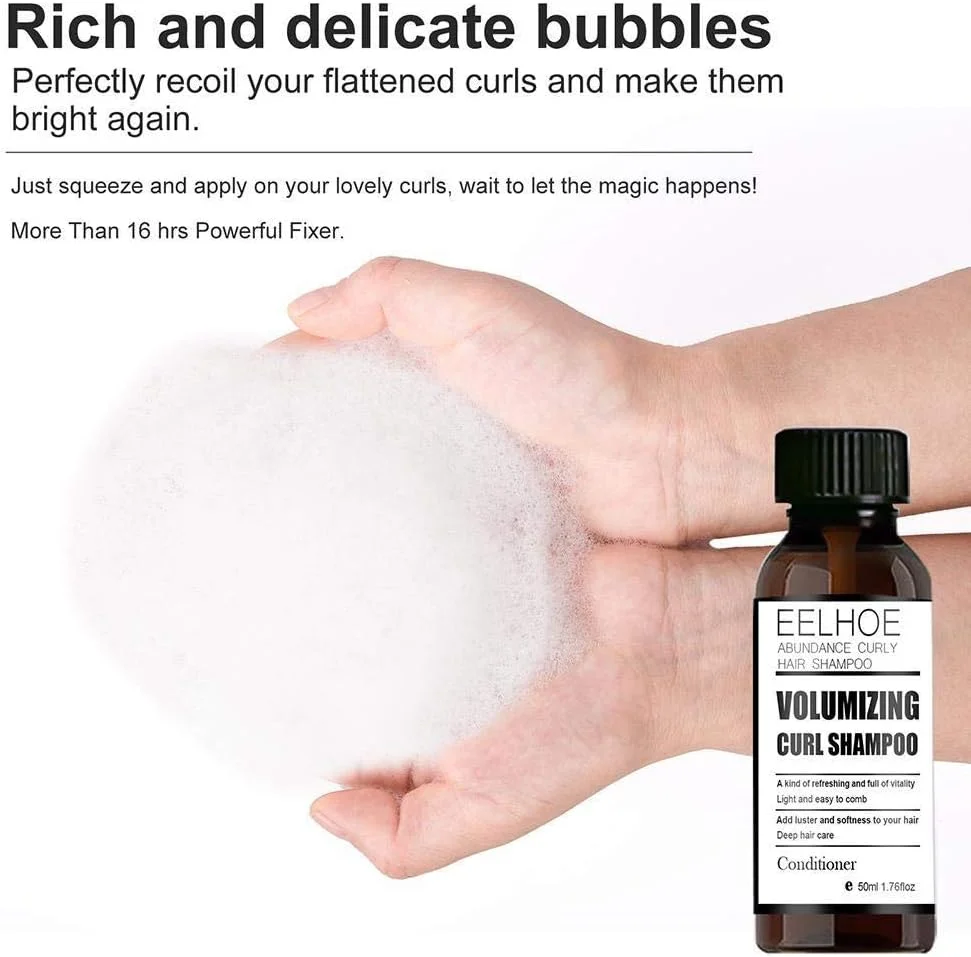 شامپو موی فر، شامپو مرطوب کننده و مغذی حجم دهنده مو، مناسب برای موهای چرب و خشک، مرطوب کننده قوی 50 میلی لیتر