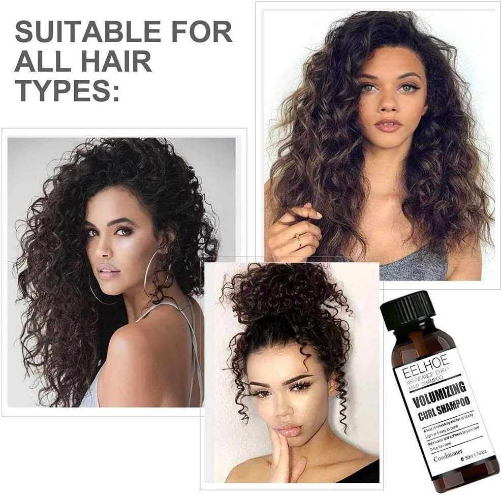 شامپو موی فر، شامپو مرطوب کننده و مغذی حجم دهنده مو، مناسب برای موهای چرب و خشک، مرطوب کننده قوی 50 میلی لیتر