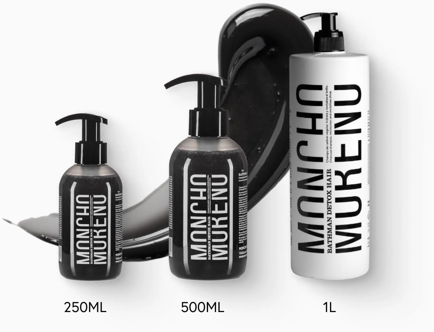 شامپو کربن فعال سم زدای مو مونچو مورنو Bathman مناسب موهای چرب و نوک خشک تنظیم کننده چربی 1 لیتر