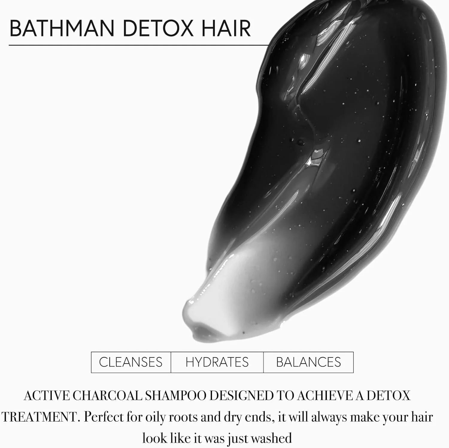 شامپو کربن فعال سم زدای مو مونچو مورنو Bathman مناسب موهای چرب و نوک خشک تنظیم کننده چربی 1 لیتر