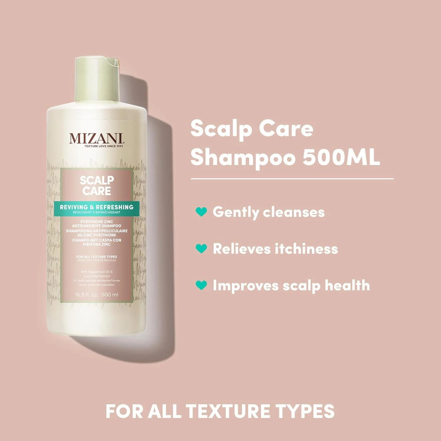 شامپو ضد شوره سر میزانی | پیریتیون زینک | پاک کننده مو و پوست سر | برای موهای فر | 500 میلی لیتر