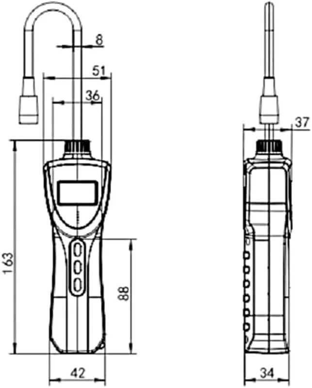 دستگاه تشخیص نشت گاز قابل احتراق ZXM با حساسیت فوق العاده بالا، قابل حمل و دستی (رنگ: رنگ تصویر)
