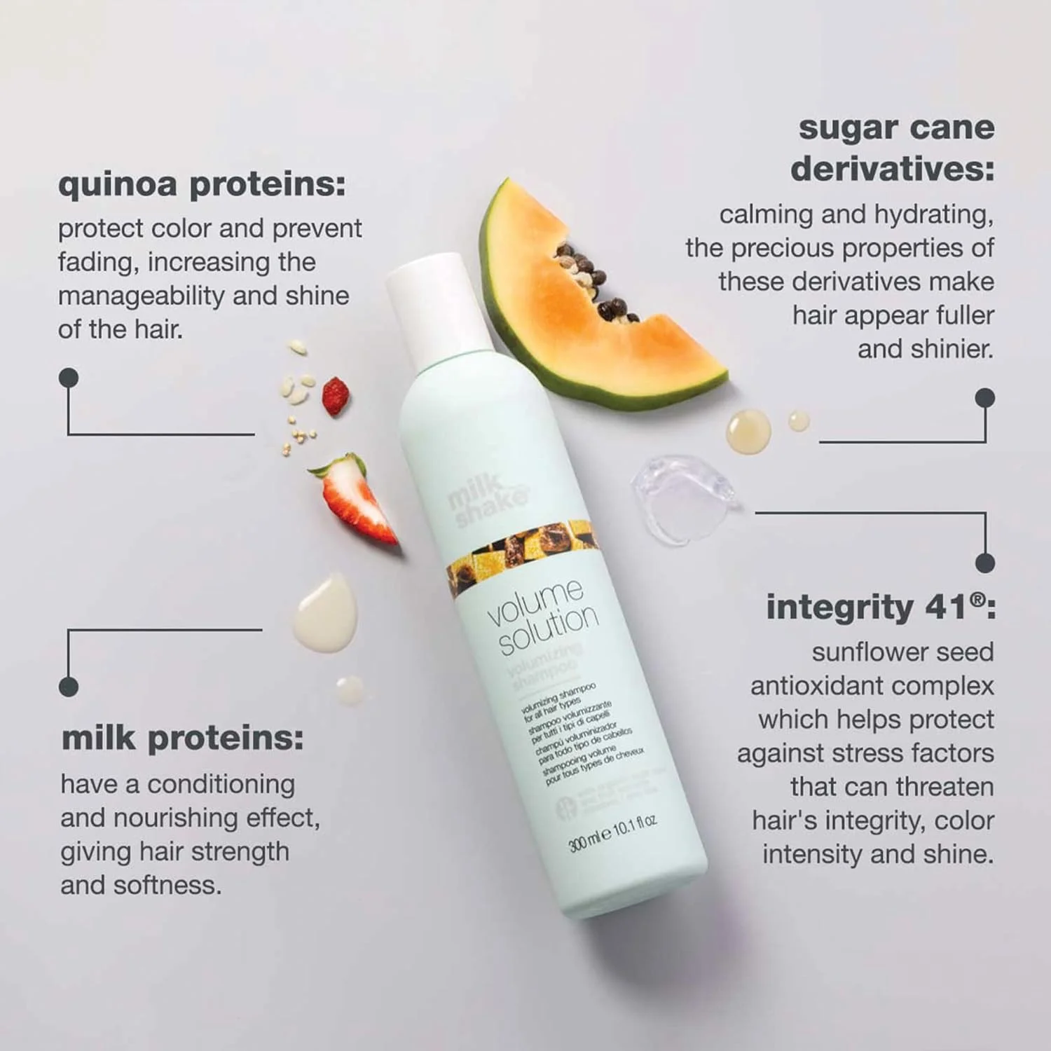 شامپو حجم دهنده میلک شیک مدل Volume Solution حجم 300 میلی لیتر