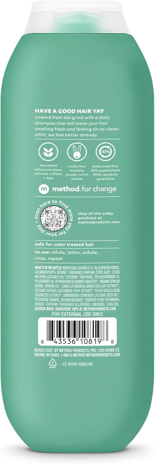 شامپو روزانه متد، ذن روزانه با رایحه خیار، چای سبز و جلبک دریایی، فاقد پارابن و سولفات، 414 میلی لیتر (بسته 3 عددی)