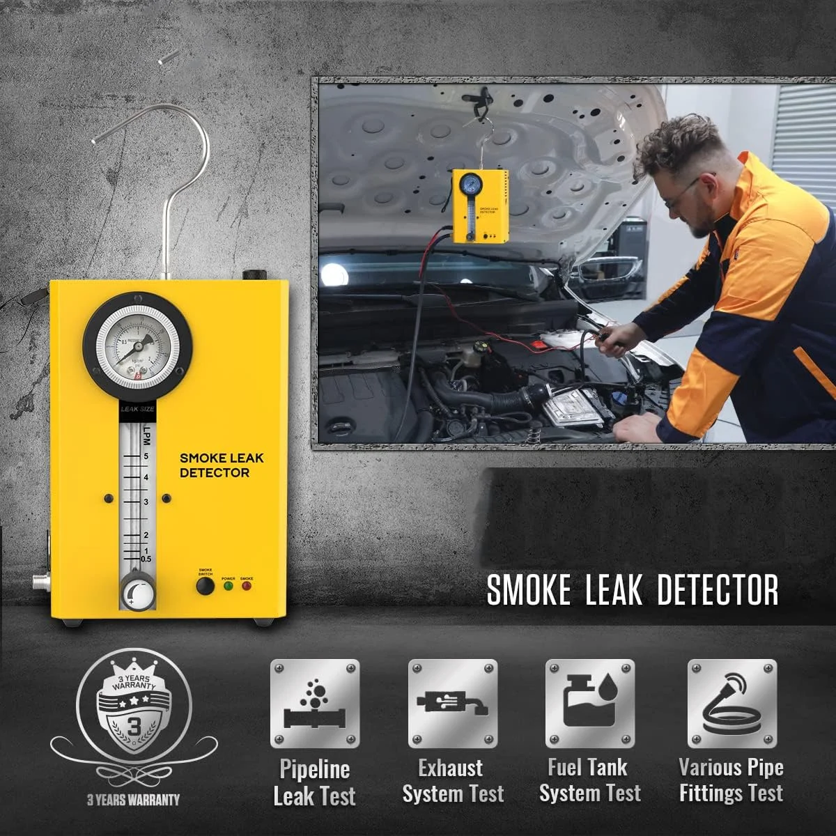 دستگاه تشخیص نشت دود AUTOOL، دستگاه تست نشت یابی دود EVAP خودرو، دستگاه تشخیص نشت سوخت قابل حمل برای خودروهای 12 ولت دستگاه تشخیص نشت دود AUTOOL، دستگاه تست نشت یابی دود EVAP خودرو، دستگاه تشخیص نشت سوخت قابل حمل برای خودروهای 12 ولت