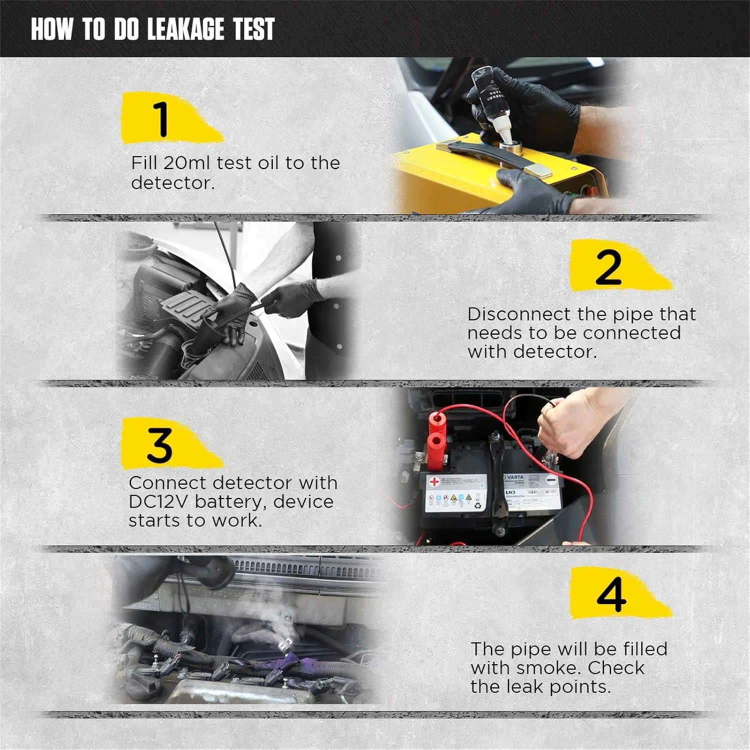 دستگاه تشخیص نشت یاب دود خودرو AUTOOL با حالت دوگانه EVAP Vacuum برای همه وسایل نقلیه