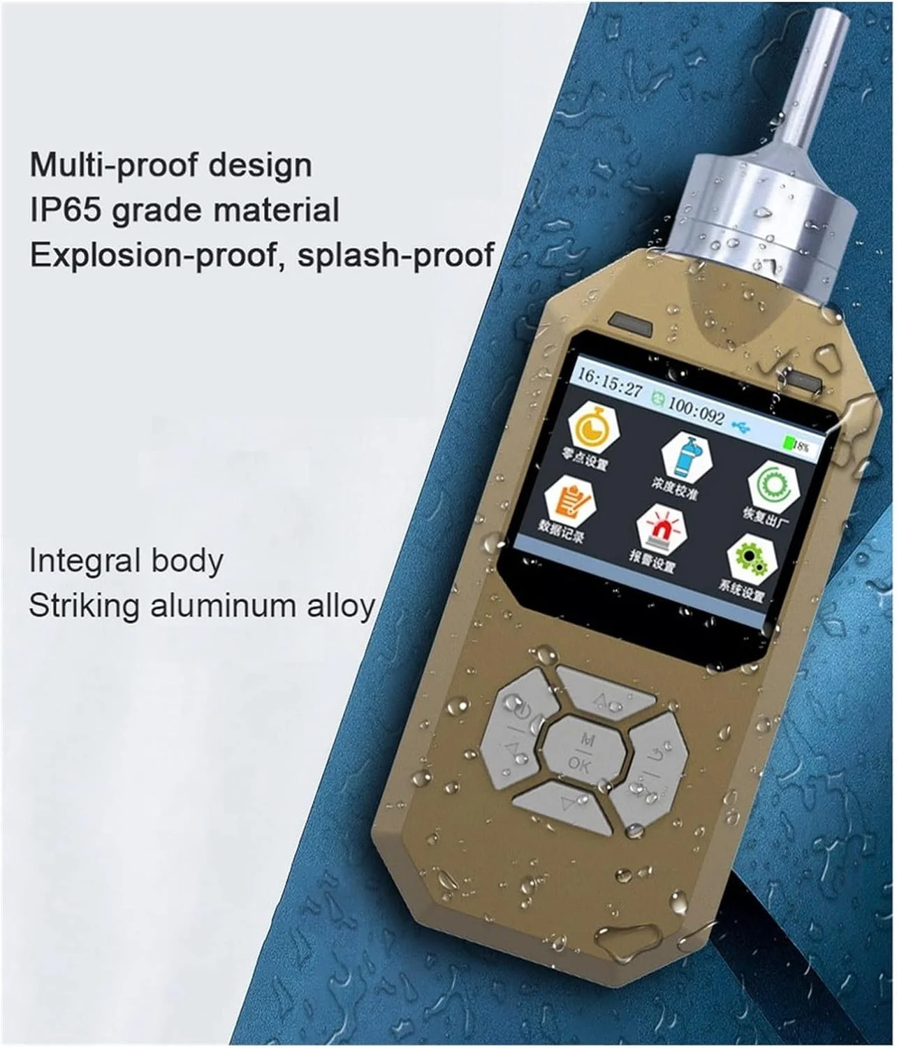 دتکتور گاز قابل تنظیم دیجیتال O3، دتکتور نشت گاز ازن، صفحه نمایش ازن با سیستم هشدار، آنالایزر گاز، سنسور گاز حرفه ای