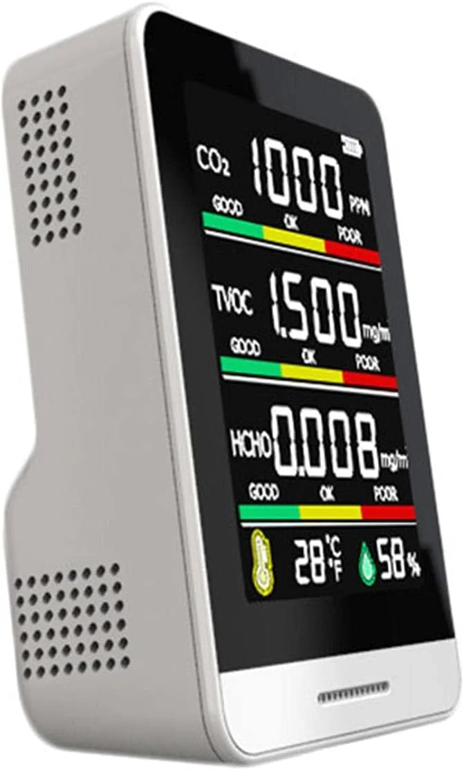 دتکتور دی اکسید کربن، مانیتور کیفیت هوا، تستر دما و رطوبت نسبی با دقت بالا به همراه سیستم هشدار غلظت بیش از حد CO2