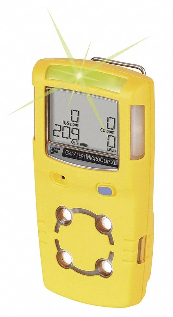 دستگاه تشخیص 4 گاز BW Technologies MCXL-XWHM-Y-NA GasAlertMicroClip XL، CO، H2S، LEL و O2، زرد