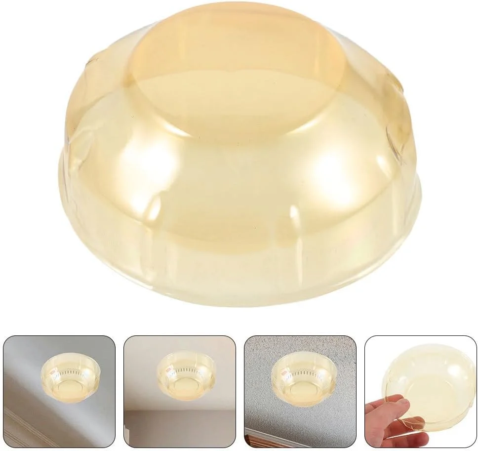 محافظ دتکتور دود BUGUUYO، محافظ صفحه دتکتور آلارم، محافظ دتکتور دود، کلاهک دتکتور دود محافظ آتش، پلاستیکی زرد، بسته 8 عددی