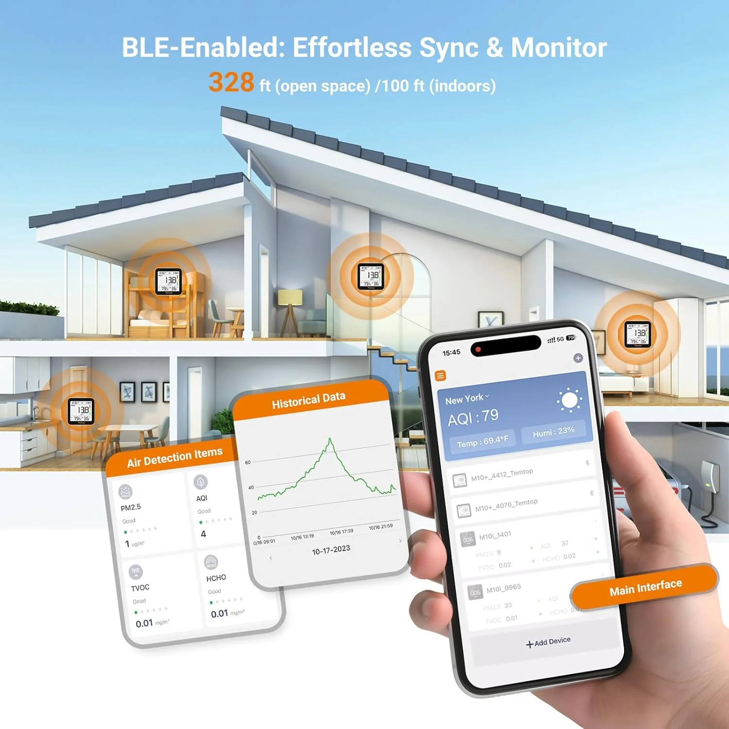 مانیتور کیفیت هوای داخلی Temtop M10+ - تشخیص دقیق CO2، PM2.5، VOC، سنسور هوشمند دما و رطوبت، با قابلیت اتصال به برنامه برای تست و تجزیه و تحلیل کیفیت هوای خانه مانیتور کیفیت هوای داخلی Temtop M10+ - تشخیص دقیق CO2، PM2.5، VOC، سنسور هوشمند دما و رطوبت، با قابلیت اتصال به برنامه برای تست و تجزیه و تحلیل کیفیت هوای خانه