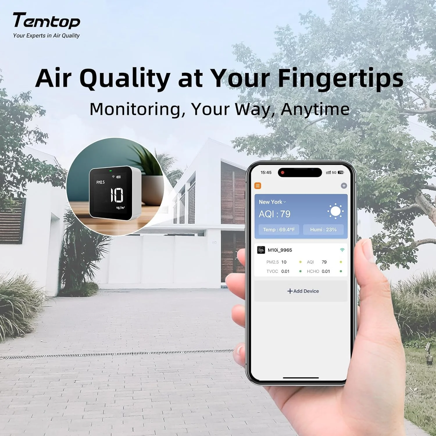 مانیتور کیفیت هوای داخلی Temtop M10i WiFi، آشکارساز PM2.5 TVOC AQI HCHO، داده های بلادرنگ از طریق برنامه مانیتور کیفیت هوای داخلی Temtop M10i WiFi، آشکارساز PM2.5 TVOC AQI HCHO، داده های بلادرنگ از طریق برنامه