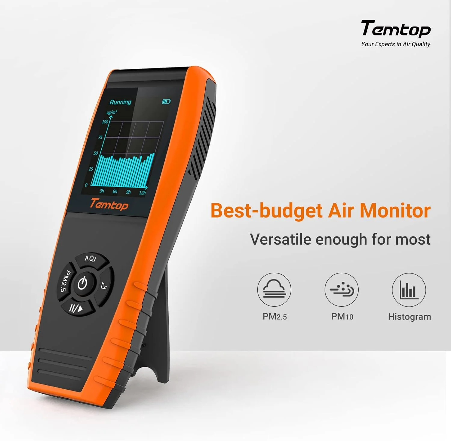 دستگاه سنجش کیفیت هوا Temtop، آشکارساز ذرات PM2.5 PM10، سنسور دقیق، تستر آلودگی هوا با قابلیت ثبت اطلاعات در لحظه برای خانه، دفتر، فضای داخلی و خارجی مدل P600 دستگاه سنجش کیفیت هوا Temtop، آشکارساز ذرات PM2.5 PM10، سنسور دقیق، تستر آلودگی هوا با قابلیت ثبت اطلاعات در لحظه برای خانه، دفتر، فضای داخلی و خارجی مدل P600