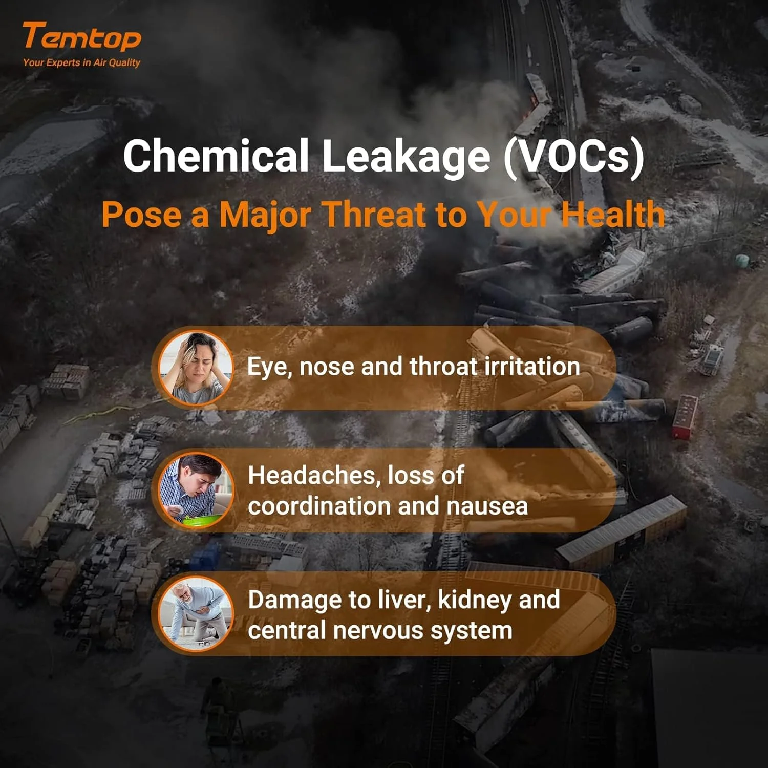 مانیتور کیفیت هوا Temtop M10 برای PM2.5/HCHO/TVOC/AQI، مانیتور هوشمند قابل حمل، باتری قابل شارژ