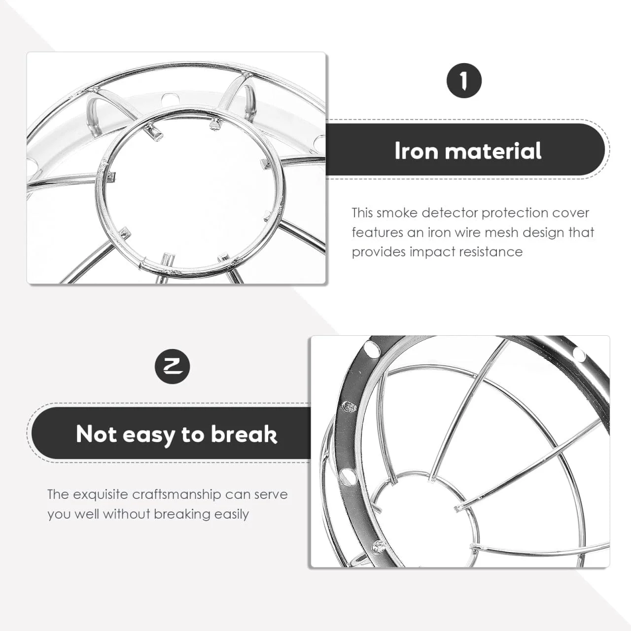 محافظ دتکتور دود Hemobllo - محافظ فلزی دتکتور دود، براکت دتکتور دود، قفس محافظ دتکتور دود، لوازم جانبی محافظ برای مینی دتکتورهای دود