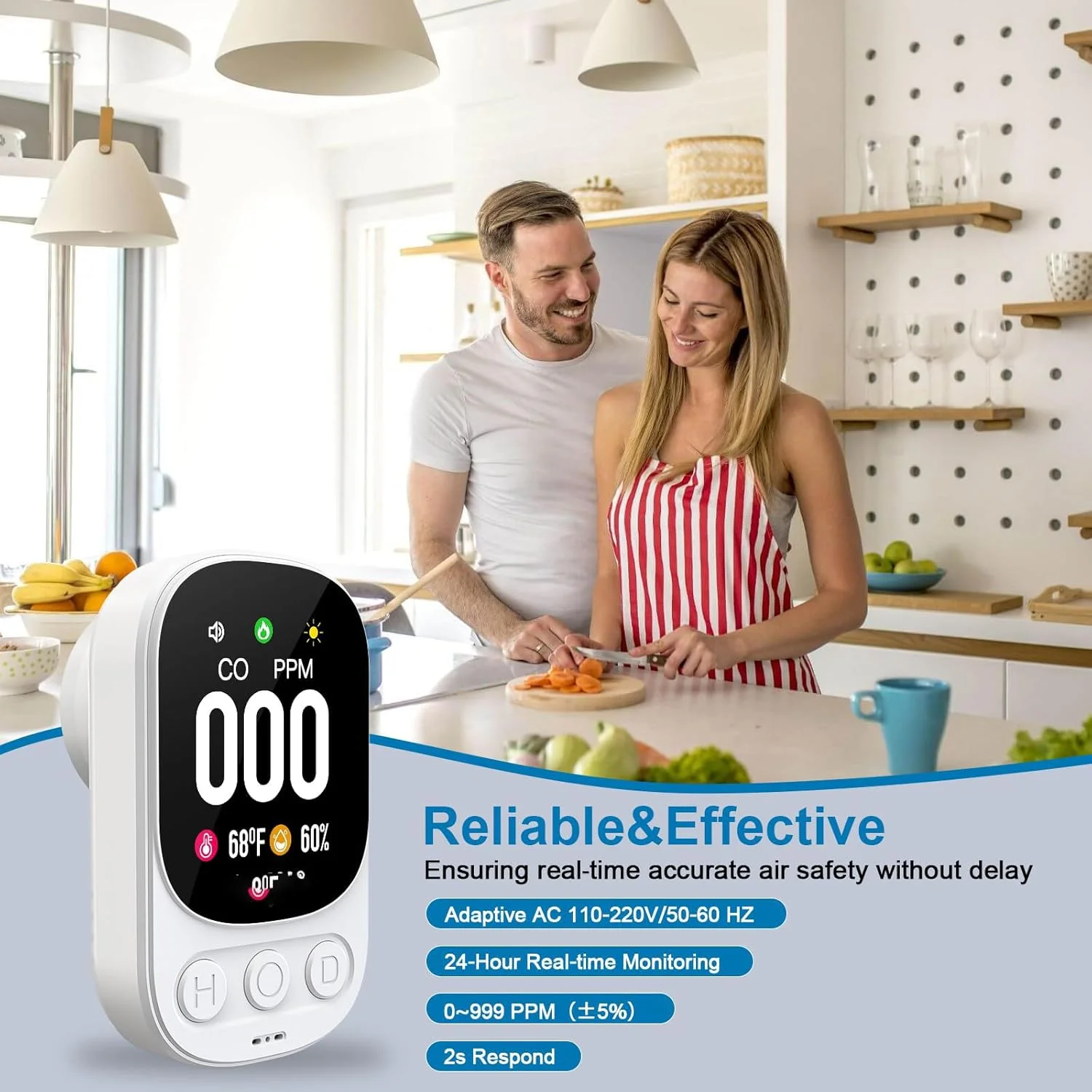 دستگاه تشخیص مونوکسید کربن 3 در 1 HYRAINBOW، مانیتور حرفه ای CO با نمایشگر LED 2.1 اینچی، قابلیت اتصال آسان و نمایش لحظه ای دما و رطوبت، آلارم مسافرتی قابل حمل با صدای بلند 85 دسی بل برای ایمنی هوا (سفید/کلاسیک) دستگاه تشخیص مونوکسید کربن 3 در 1 HYRAINBOW، مانیتور حرفه ای CO با نمایشگر LED 2.1 اینچی، قابلیت اتصال آسان و نمایش لحظه ای دما و رطوبت، آلارم مسافرتی قابل حمل با صدای بلند 85 دسی بل برای ایمنی هوا (سفید/کلاسیک)