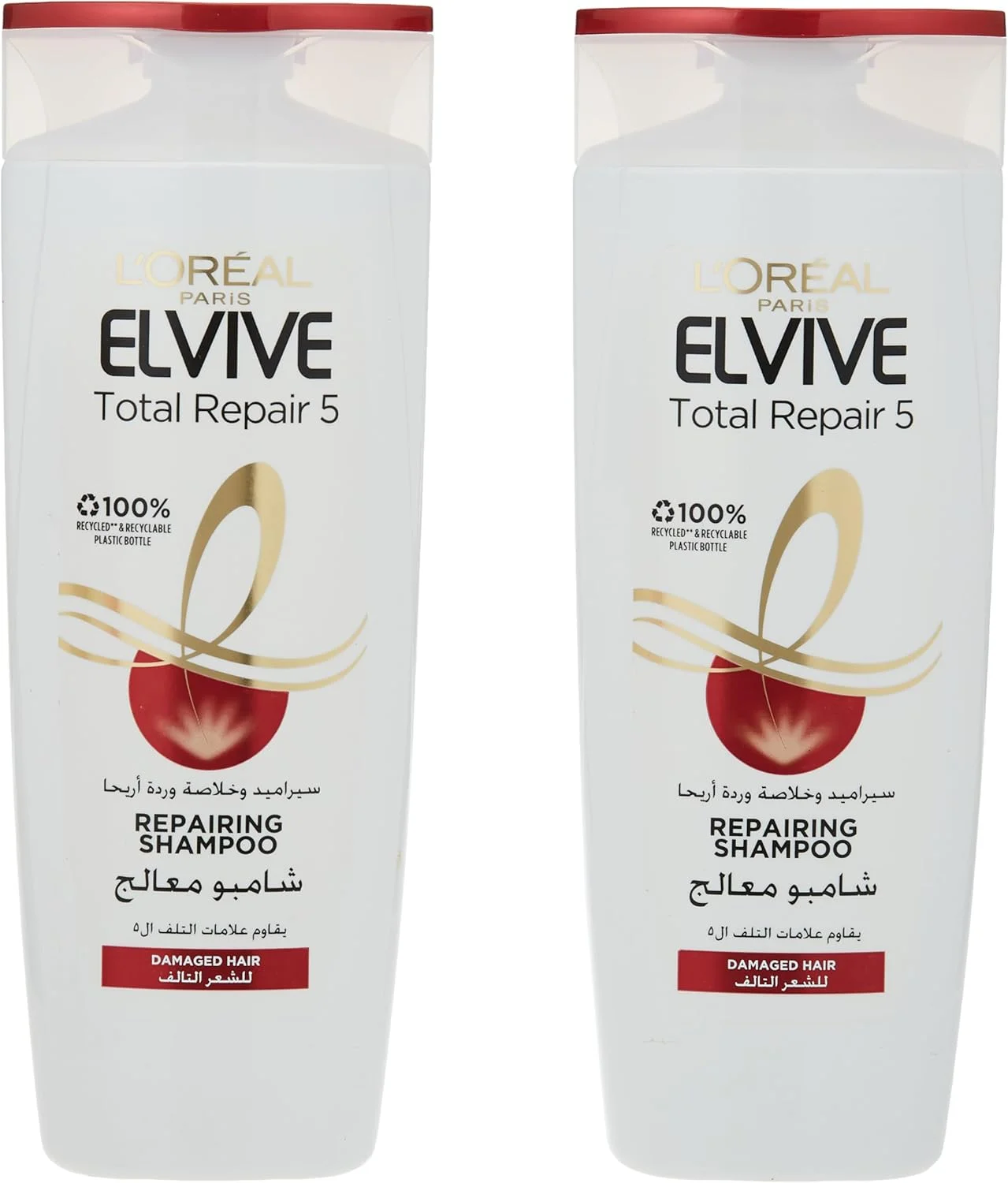 شامپو ترمیم کننده موهای آسیب دیده لورآل پاریس Elvive Total Repair 5، بسته دوتایی 400 میلی لیتری