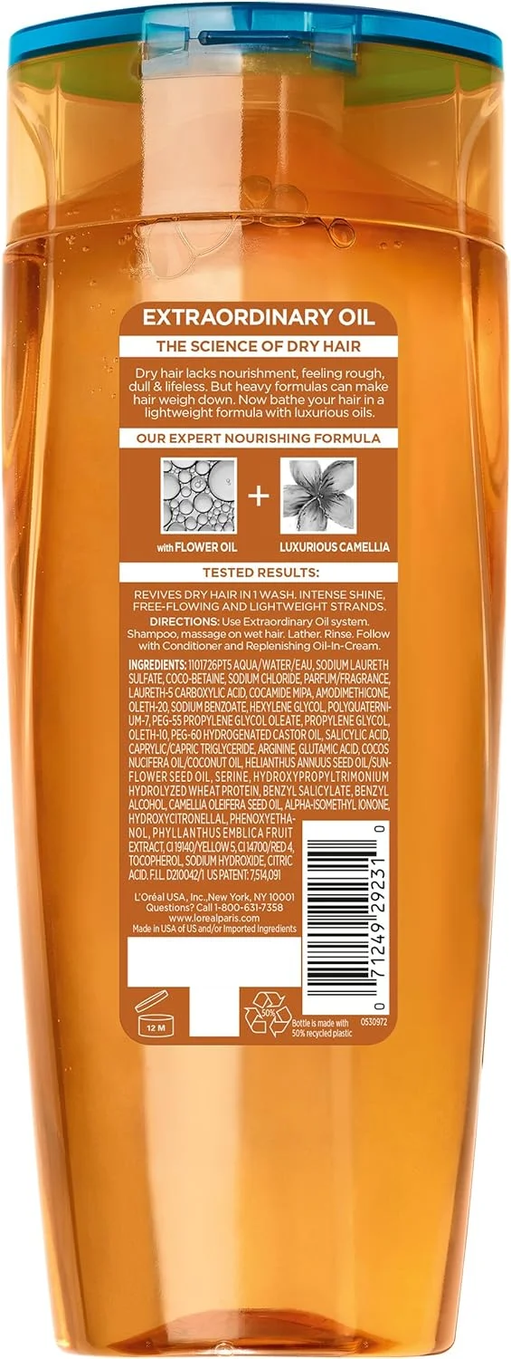 شامپو مغذی روغن فوق العاده لورآل پاریس، 375 میلی لیتر