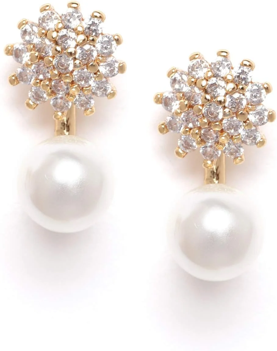 گوشواره های میخی معاصر زنانه ZAVERI PEARLS (طلایی) (Zpfk9516)