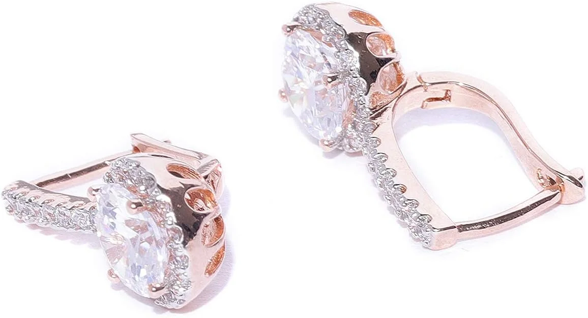 گوشواره بالی زنانه نگین دار رزگلد با زیرکونیا کوبیک درخشان Zaveri Pearls مدل ZPFK7993 گوشواره بالی زنانه نگین دار رزگلد با زیرکونیا کوبیک درخشان Zaveri Pearls مدل ZPFK7993