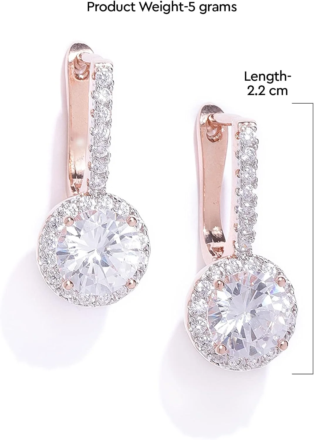 گوشواره بالی زنانه نگین دار رزگلد با زیرکونیا کوبیک درخشان Zaveri Pearls مدل ZPFK7993 گوشواره بالی زنانه نگین دار رزگلد با زیرکونیا کوبیک درخشان Zaveri Pearls مدل ZPFK7993