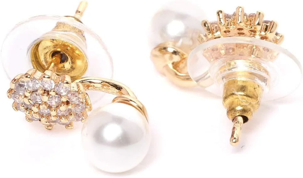 گوشواره های میخی معاصر زنانه ZAVERI PEARLS (طلایی) (Zpfk9516) گوشواره های میخی معاصر زنانه ZAVERI PEARLS (طلایی) (Zpfk9516)