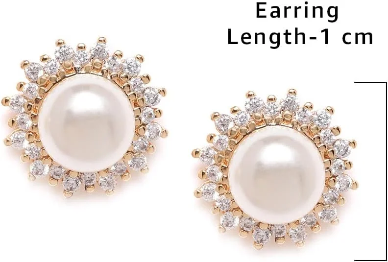 گوشواره زنانه نگین دار زیرکونیا و مروارید ZAVERI PEARLS با پایه فلزی برنجی (ZPFK9458) گوشواره زنانه نگین دار زیرکونیا و مروارید ZAVERI PEARLS با پایه فلزی برنجی (ZPFK9458)