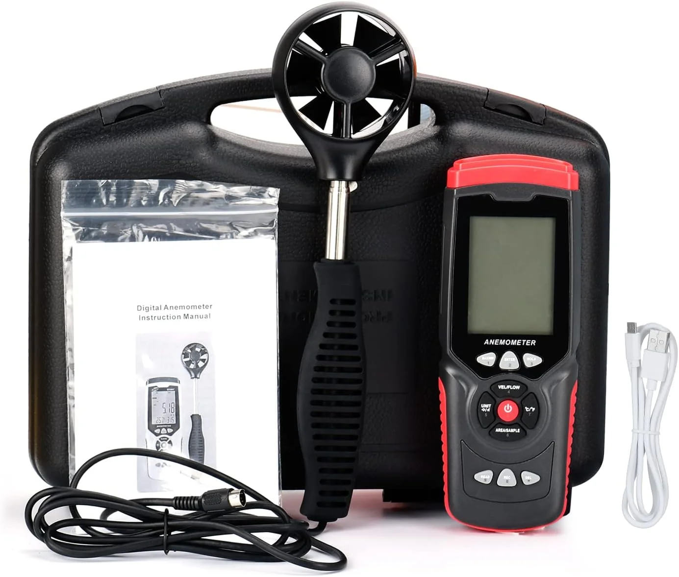 بادسنج دیجیتال دستی یونی تی، بادسنج چند منظوره حرفه ای با فن کمکی جداشدنی و کیف نگهداری بادسنج دیجیتال دستی یونی تی، بادسنج چند منظوره حرفه ای با فن کمکی جداشدنی و کیف نگهداری