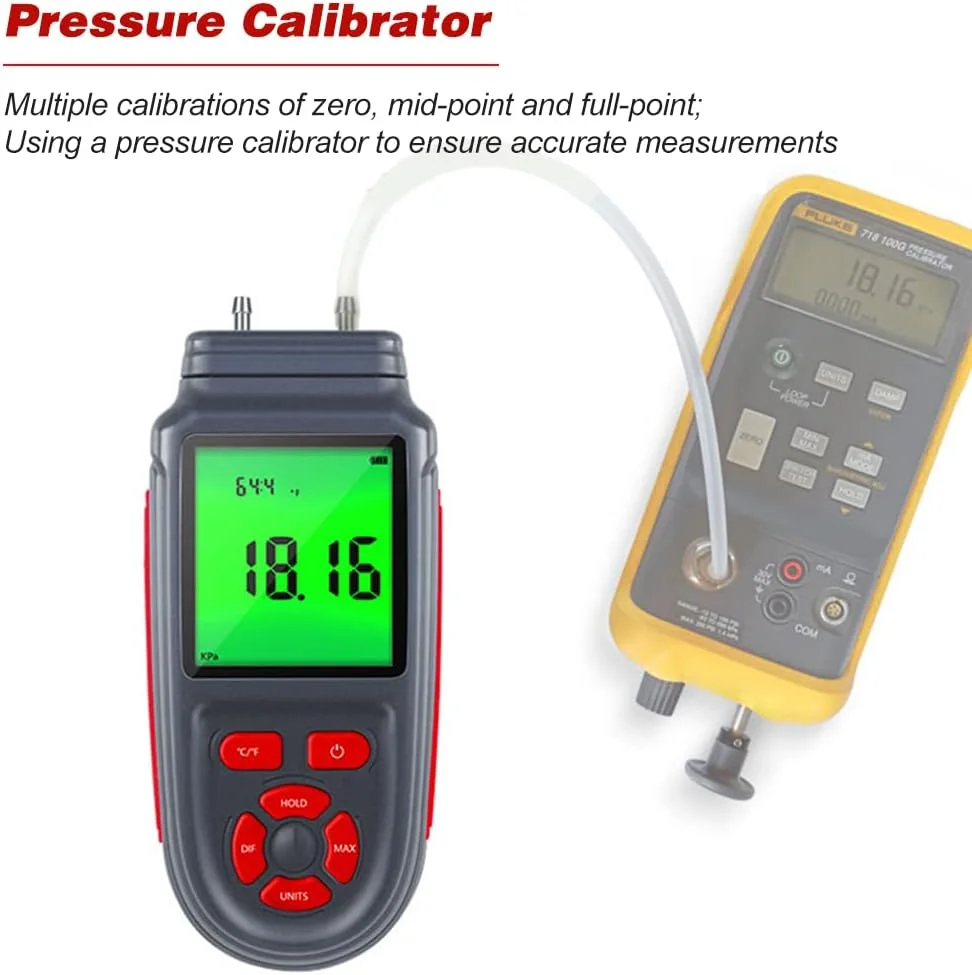 مانومتر دیجیتال UNI-T، گیج فشار دیفرانسیل هوا و گاز دو پورت با صفحه نمایش LCD دارای نور پس زمینه، تغذیه با باتری یا کابل USB، پشتیبانی از اندازه گیری دما ℃/ ℉ مانومتر دیجیتال UNI-T، گیج فشار دیفرانسیل هوا و گاز دو پورت با صفحه نمایش LCD دارای نور پس زمینه، تغذیه با باتری یا کابل USB، پشتیبانی از اندازه گیری دما ℃/ ℉