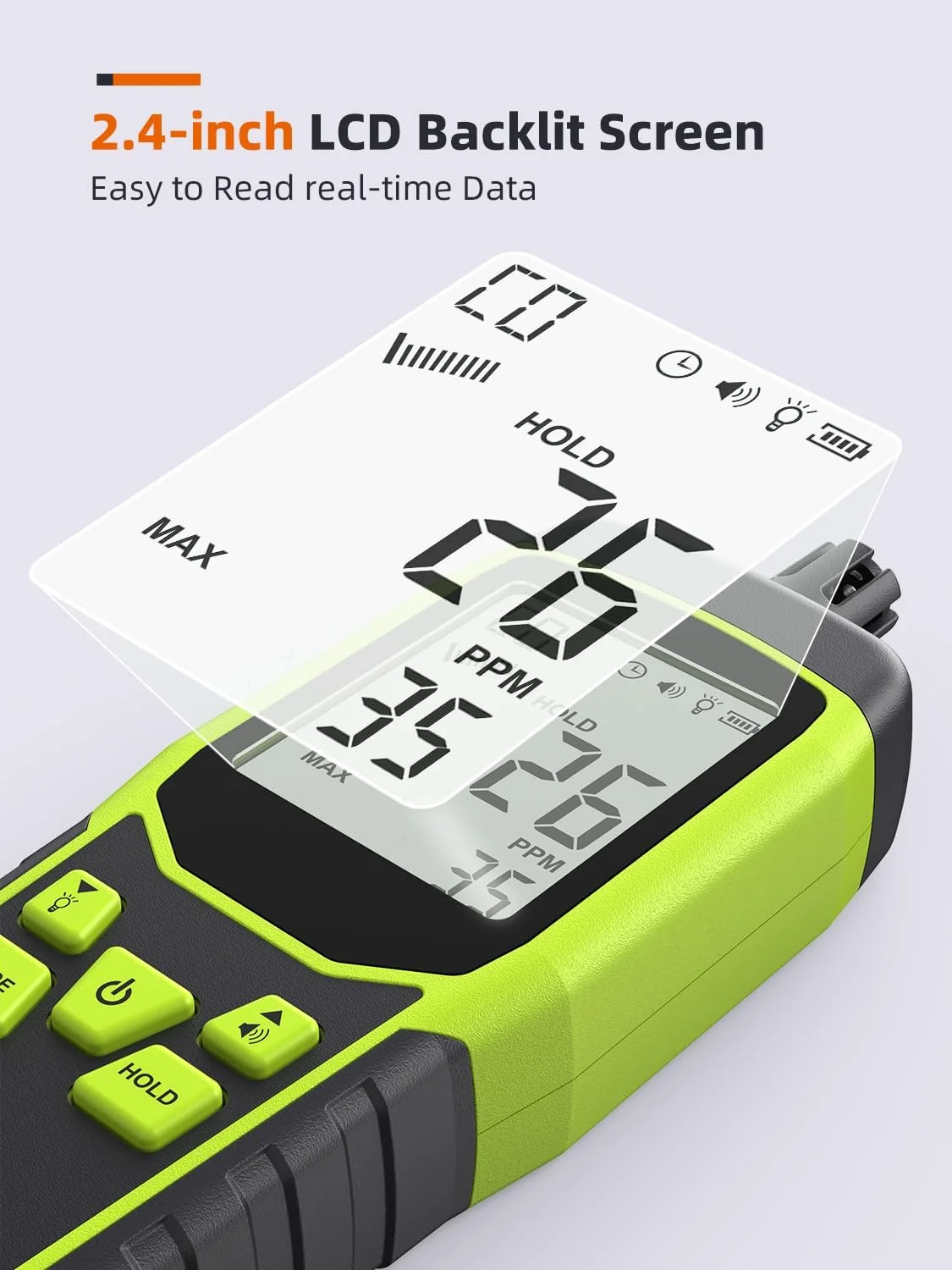 دتکتورهای مونوکسید کربن Tadeto، دتکتور CO قابل حمل با آلارم صوتی و تصویری، صفحه نمایش دارای نور پس زمینه 2.4 اینچی 0-1000PPM، دستگاه اندازه گیری گاز CO مسافرتی برای خانه، صنعت و فضای باز (شامل باتری x3)