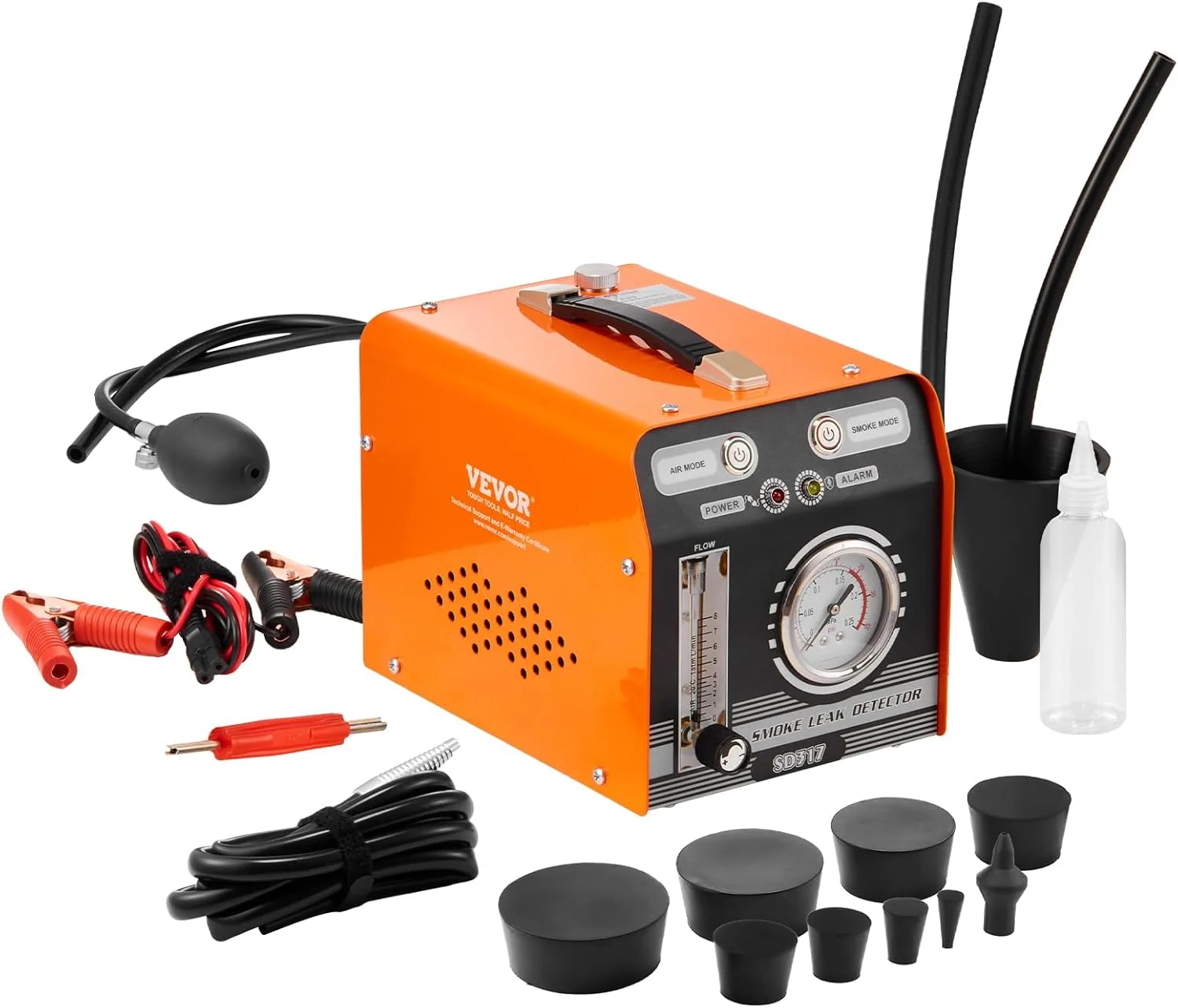 دستگاه دود ساز خودرو VEVOR، آشکارساز نشتی 8 لیتر در دقیقه، دستگاه دود ساز خودرو، حالت هوا و حالت دود، دو مدل، آشکارساز نشتی با فشارسنج و پمپ هوا، آشکارساز نشتی برای سیستم های EVAP
