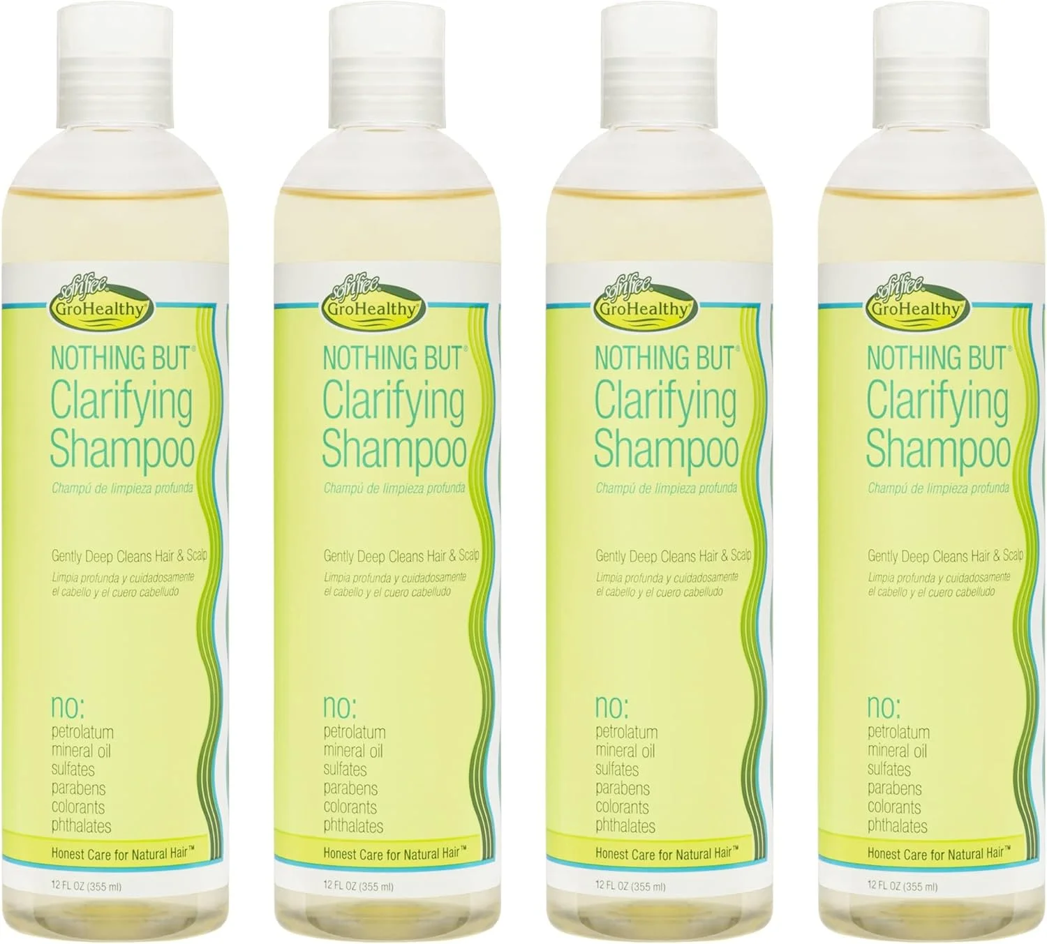 شامپو شفاف کننده ناتینگ بات، بدون سولفات، سم زدا برای موهای طبیعی | شامپو مو | بدون عطر | از بین برنده رسوبات | 355 میلی لیتر - بسته 4 عددی شامپو شفاف کننده ناتینگ بات، بدون سولفات، سم زدا برای موهای طبیعی | شامپو مو | بدون عطر | از بین برنده رسوبات | 355 میلی لیتر - بسته 4 عددی